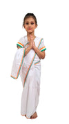 Tri Colored Tricolor Tiranga Border Saree Independence Day Patriotic Girls Fancy Dress Costume