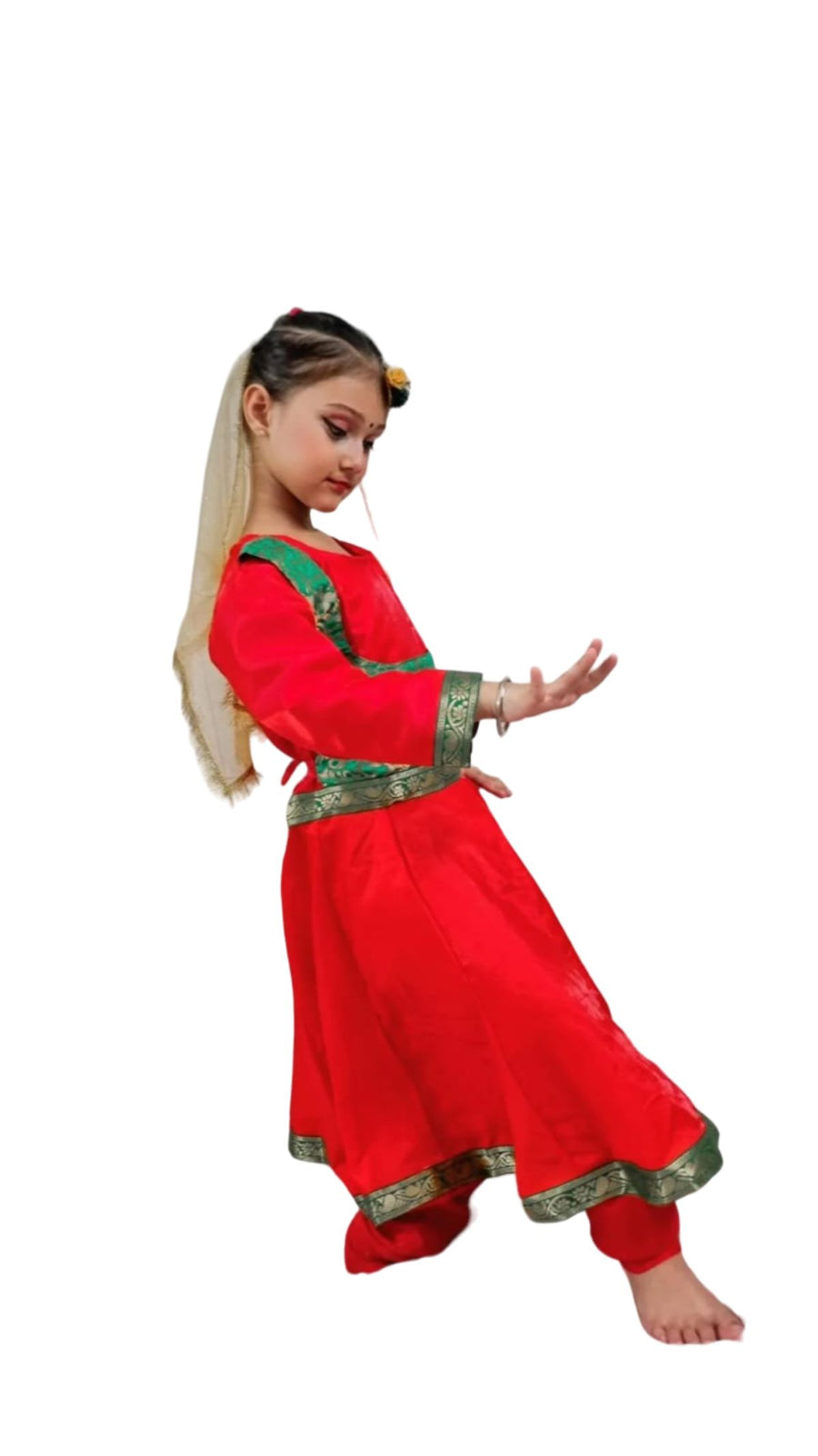 Kathak Indian Classical Dance Costume for Girls and Females | Without Jewellery