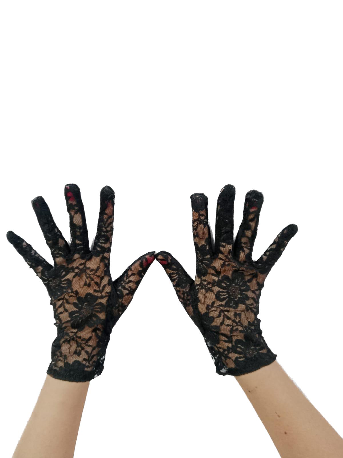 Girls black lace clearance gloves