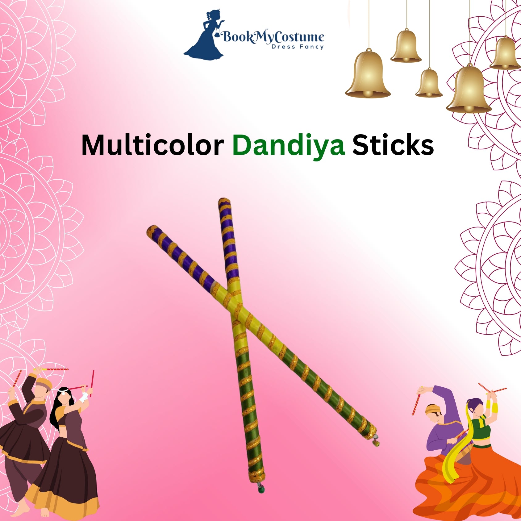 ME&YOU Dandiya Sticks set of 1 pair (2 Stick) for Garba Celebration on  Navratri (Pink, Red) Dandia Sticks Price in India - Buy ME&YOU Dandiya  Sticks set of 1 pair (2 Stick)
