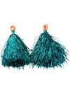 Turquoise Pom Poms Cheerleader Dance Kids & Adults Costume Accessory