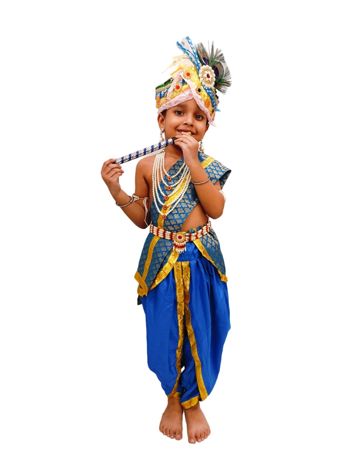 Krishna Dress Dhoti Kurta Stole Janmashtami Kids Fancy Dress Costume