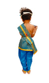 BookMyCostume Krishna Costume with Heavy Jewellery and Pagdi and Brocade - Janmashtami Complete Premium Dress for Baby Kanha Boys & Girls - Light Blue