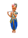 BookMyCostume Krishna Costume with Heavy Jewellery and Pagdi and Brocade - Janmashtami Complete Premium Dress for Baby Kanha Boys & Girls - Light Blue