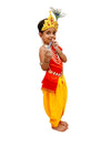 BookMyCostume Krishna Yellow Costume Dhoti & Red Patka with Light Pearl Jewellery and Mukut Set - Janmashtami Dress Costume for Baby Kanha Laddu Gopal - Boys & Girls