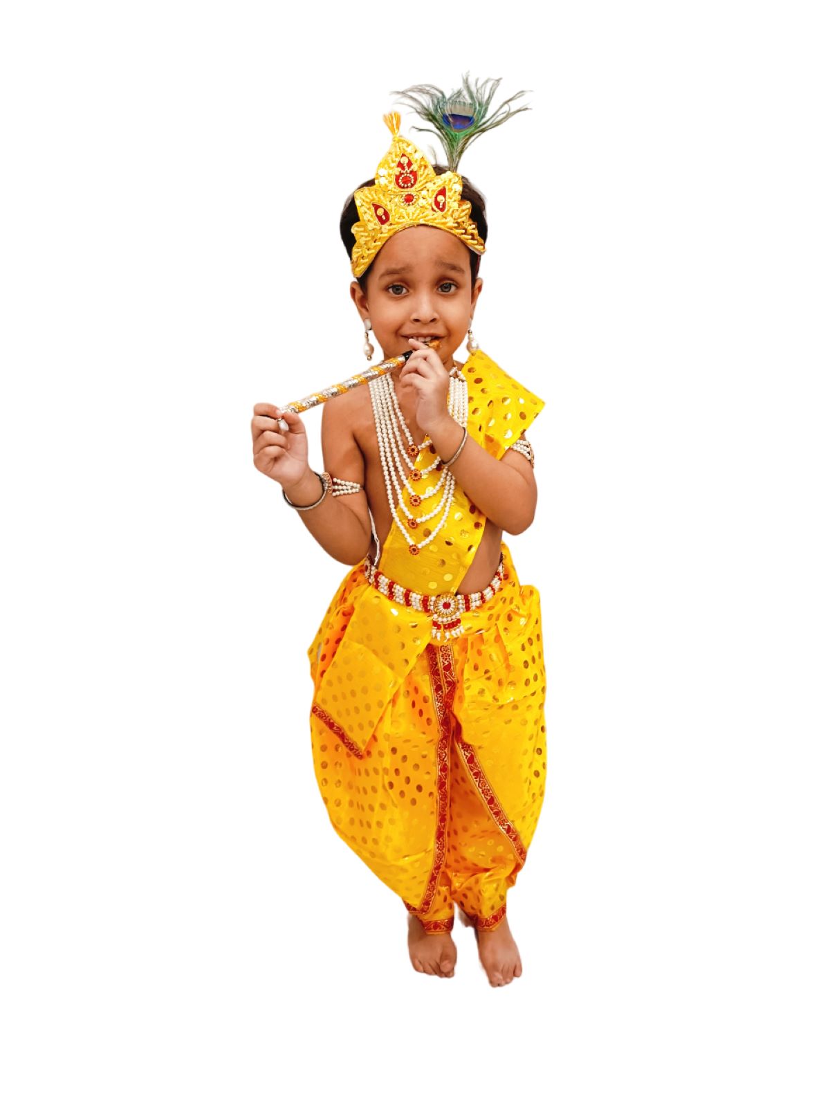 Krishna costume for boy best sale