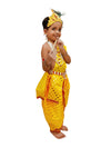 BookMyCostume Krishna Yellow Polka Dot Costume Dhoti Patka with Heavy Pearl Jewellery and Mukut Set - Janmashtami Dress Costume for Baby Kanha - Boys & Girls