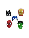 BookMyCostume Pack of 5 Superhero Plastic Mask Kids Fancy Dress Accessories