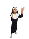 BookMyCostume Nun Costume Religious Catholic Sister Halloween Costume Black and White Nun Dress with Collar Hood Church Cross Necklace for Girls Kids