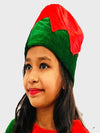 BookMyCostume Santa's Elf Cap Christmas Movie Character Kids Fancy Dress Accessories | Red & Green