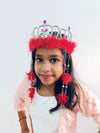 Medieval Princess Dangling Feather Tiara Crown HeadBand Fancy Dress Costume Accessory for Girls