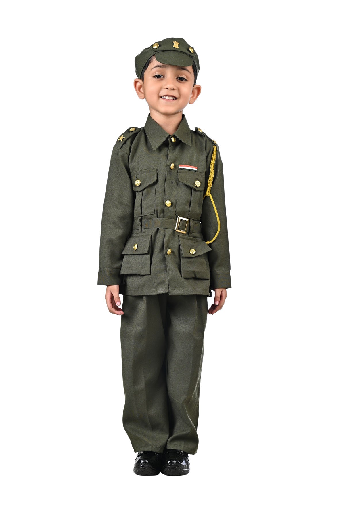 Buy Raj Costume Army Dress for Kids, Indian Military Soldier Fancy Dress  Costume, Polyester Fabric (Jungle_Print_Beret, 5-6 Years) Online at Low  Prices in India 