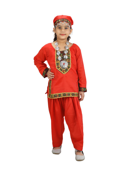 ITSMYCOSTUME Kashmiri Girl Dress For Kids Set of 3(Suit,Salwar & Scarf)  Indian State &