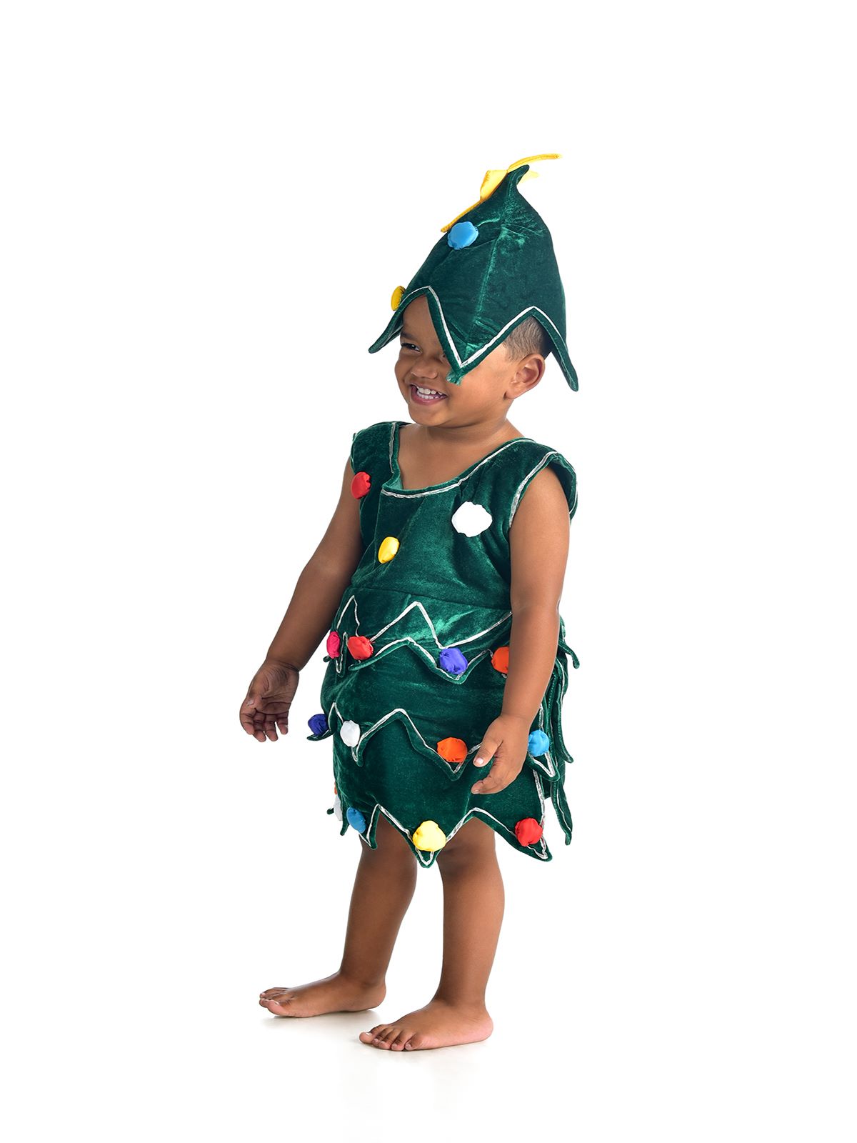 Womens Christmas Tree Costume Hat Socks S - L Ladies Xmas Party Fancy Dress  | eBay