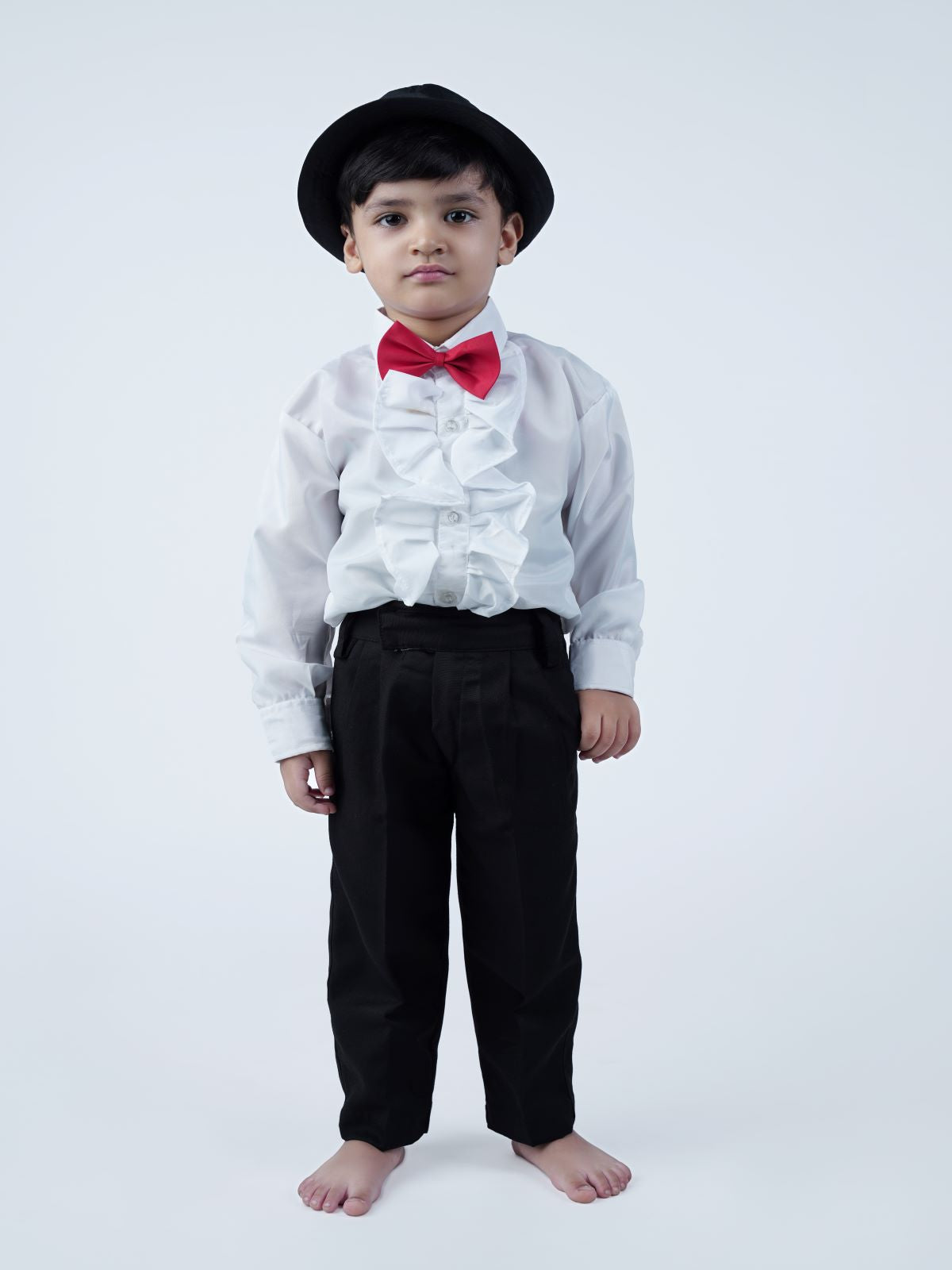 Black Pinstripe Waistcoat Outfit Suit with Pant and White Shirt at Rs  3350/piece | Baby Boy Outfits in Jaipur | ID: 2849110141591