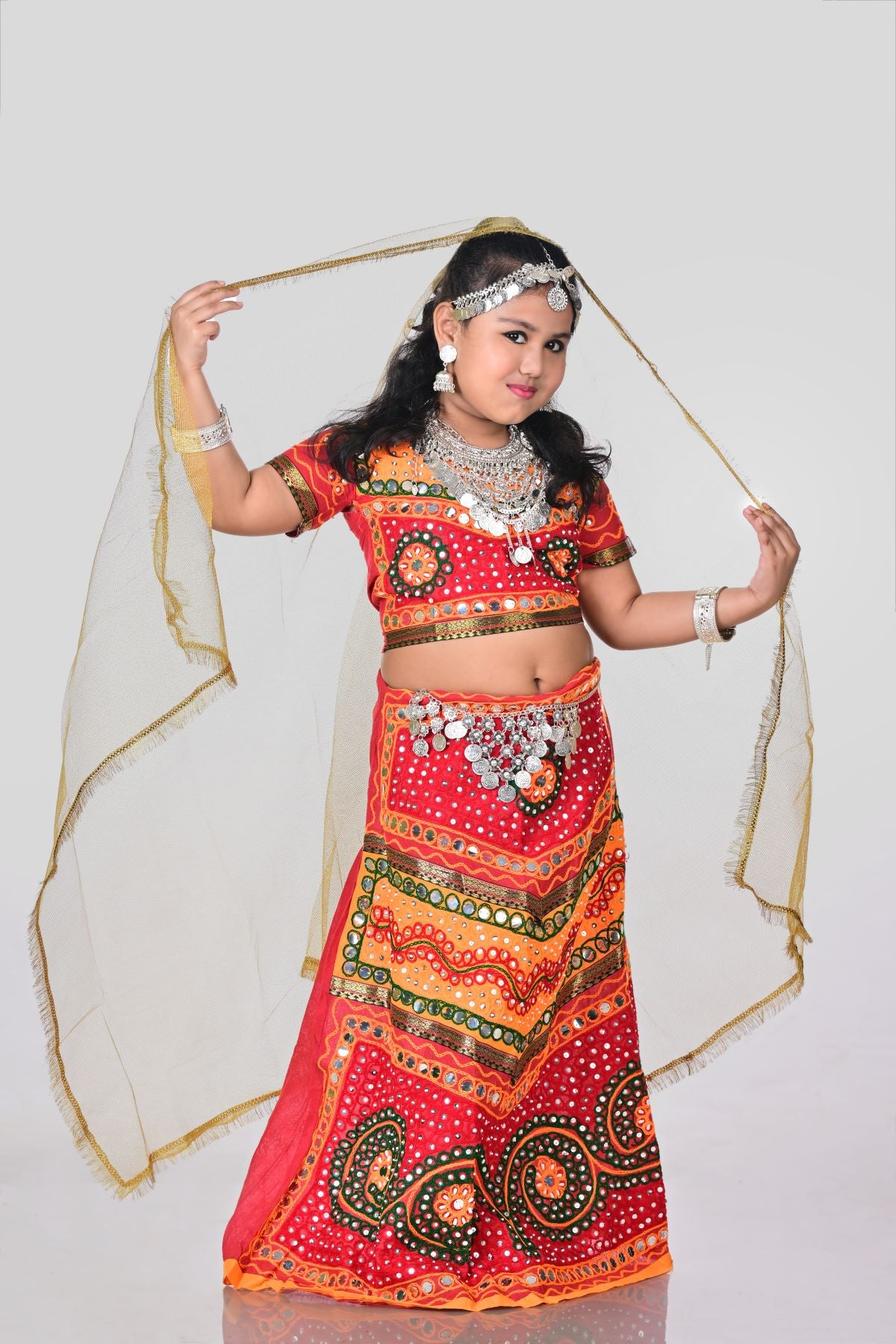 Gujarati Girl with Traditional Jewellery Indian State Kids & Adults Fa