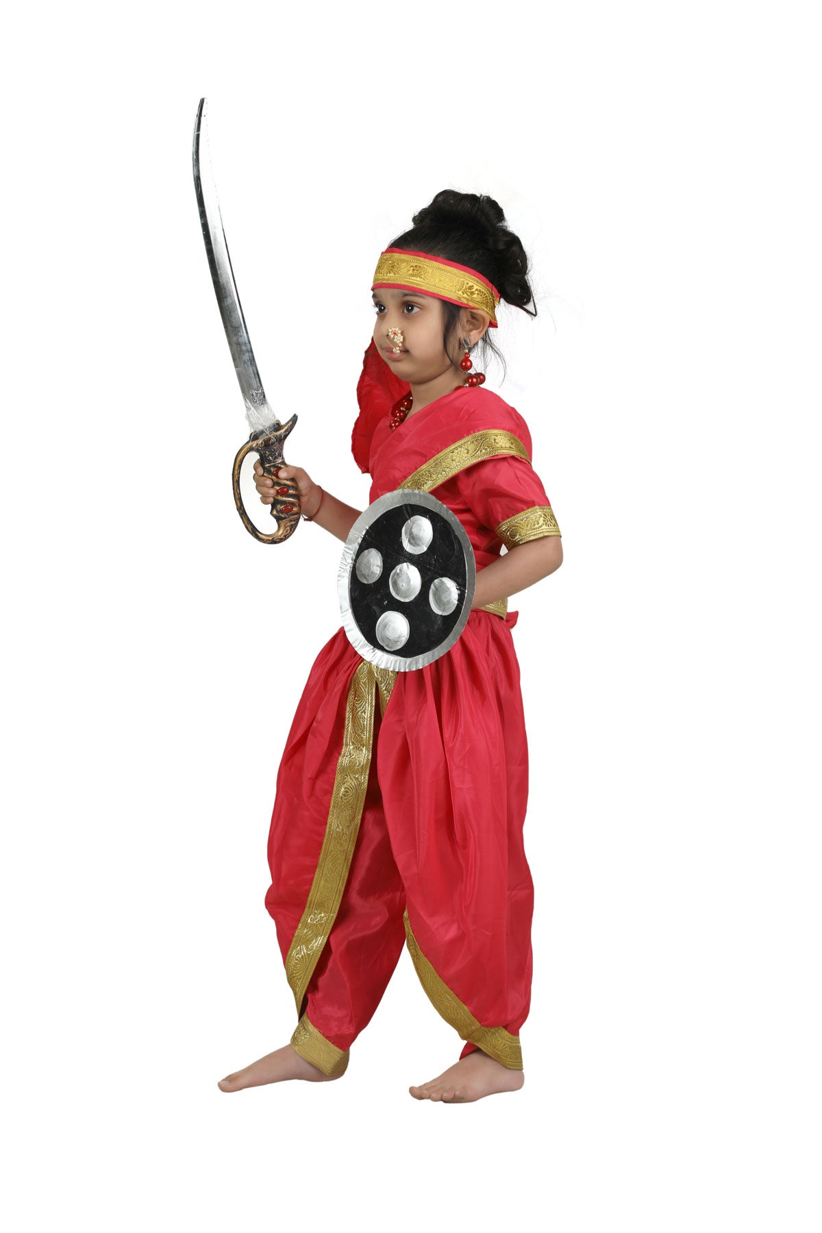 Rani Laxmi Bai Costume।। बच्चों को झांसी की रानी कैसे बनाएं ।। Jhansi ki  rani fancy dress costume - YouTube