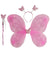 Princess Fairy Wings with Wand & Headband Girls Fancy Dress Costume Accessory